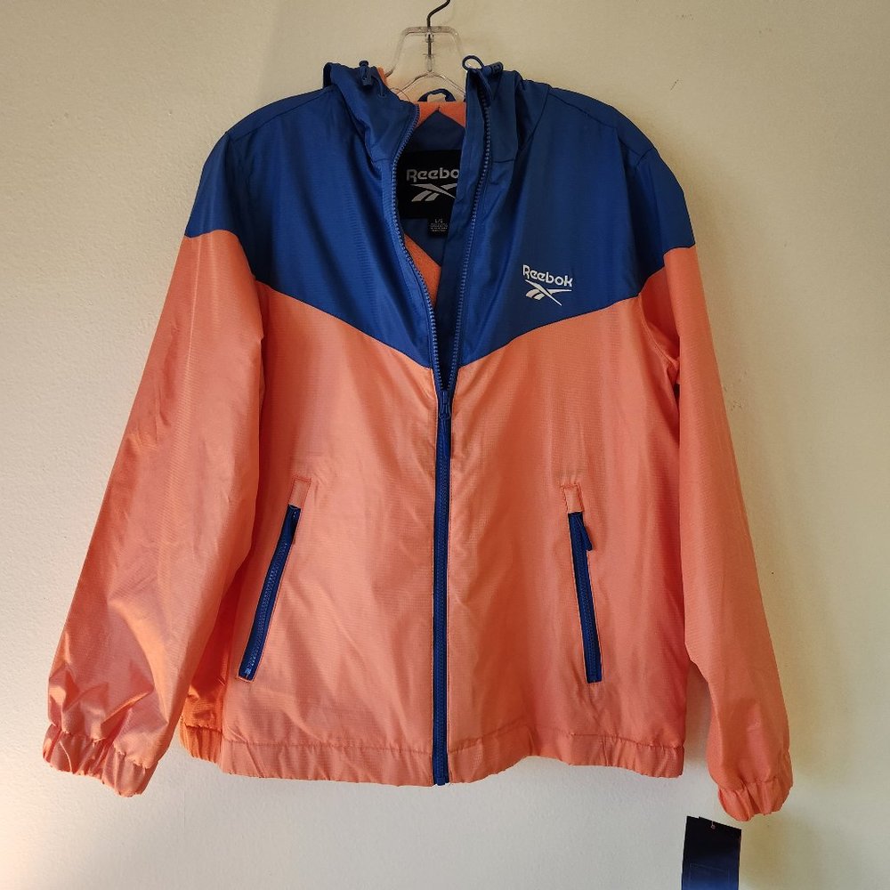 NEW Reebok Lined Windbreaker Jacket (FL Gator Colors!) Orange/Blue  L